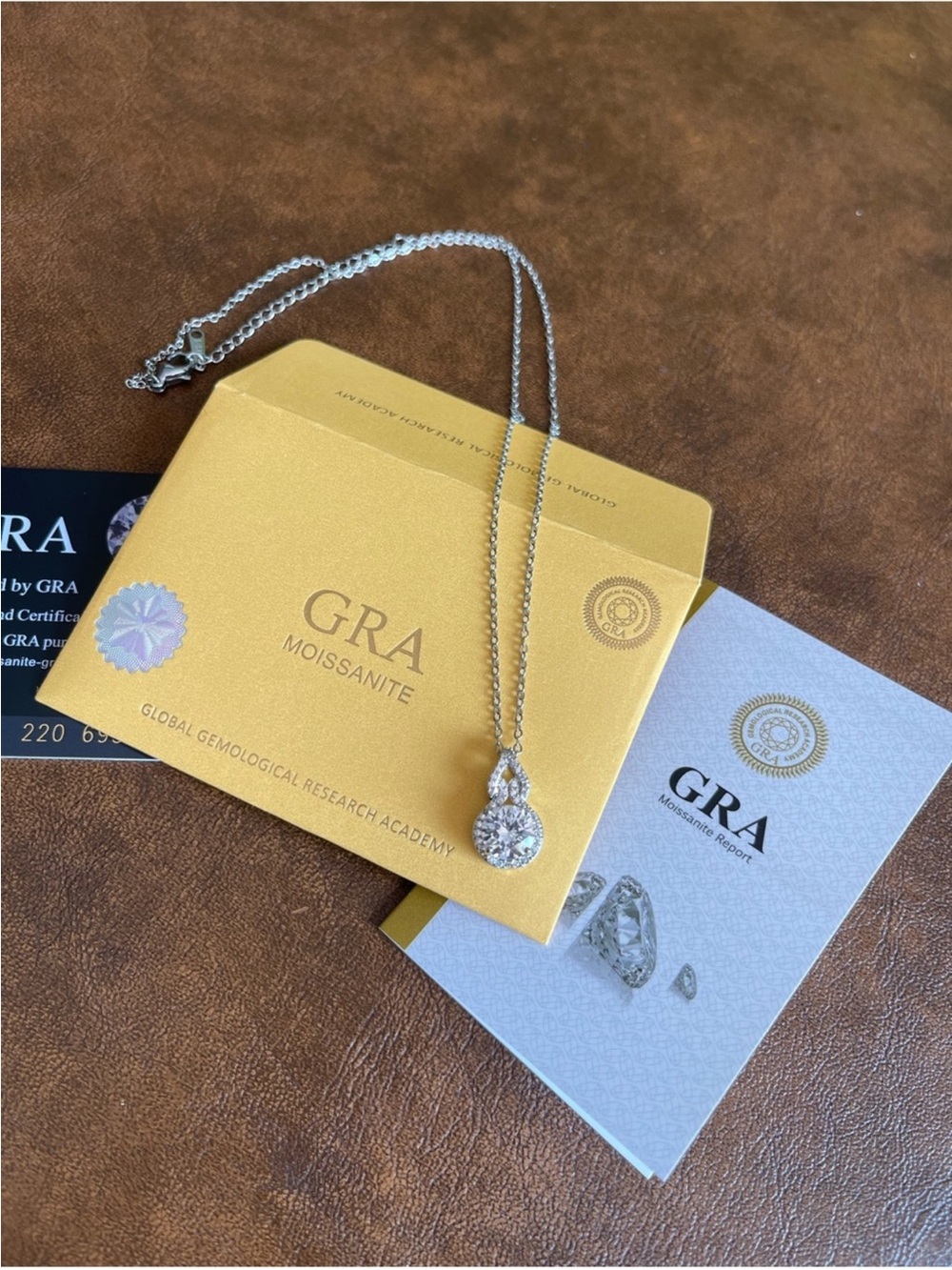 GRA moissanite necklace